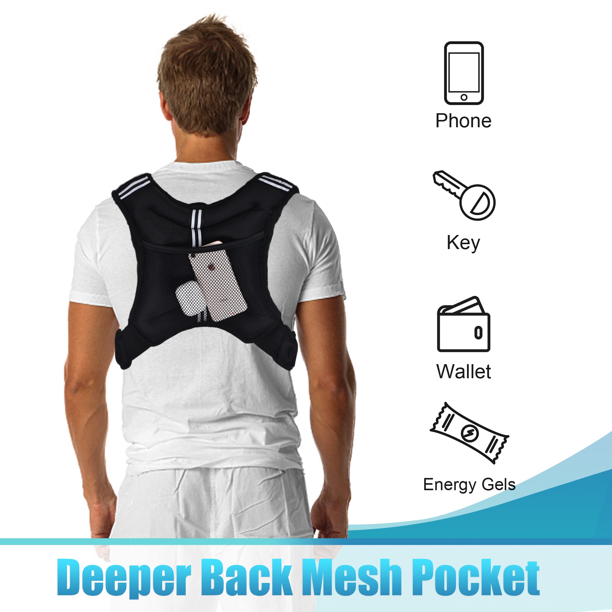Pacearth Weighted Vest With Ankle/Wrist Weights 6Lbs-30Lbs Body Weight Vest With Reflective Stripe, Size-Adjustable Workout Equi