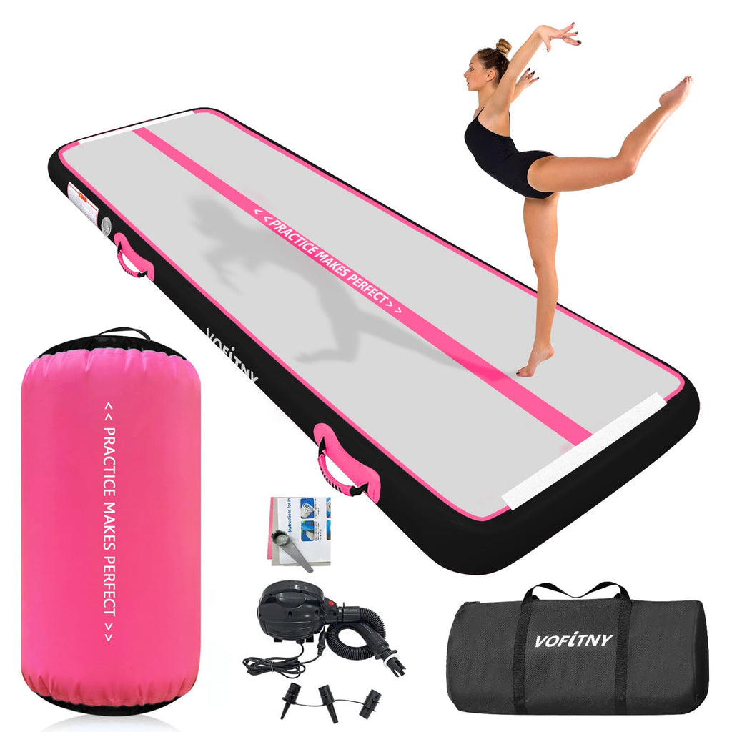 VOFiTNY Inflatable Gymnastics Mat with Tumbling Barrel, 10Tumble Track Mats for Gymnastics, 3.3L x 2D Air Roller Gymnastics B