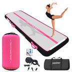 VOFiTNY Inflatable Gymnastics Mat with Tumbling Barrel, 10Tumble Track Mats for Gymnastics, 3.3L x 2D Air Roller Gymnastics B