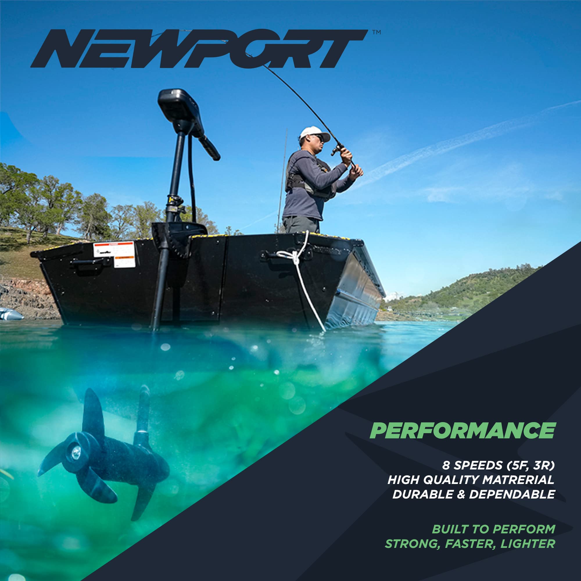Newport Vessels Nv-Series 36Lb Thrust Saltwater Transom Mounted Trolling Electric Trolling Motor W/Led Battery Indicator & 30''