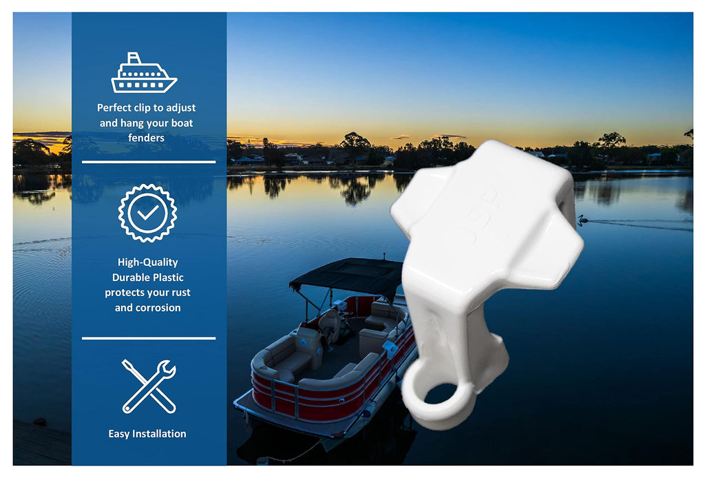 Jsp Manufacturing Black Plastic Pontoon Boat Square Rail Fender Adjuster Hanger Clip (4)