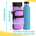 Nuovoware Water Bottle Carrier Bag, Bottle Pouch Holder, Adjustable Shoulder Hand Strap 2 Pocket Sling Neoprene Sleeve Sports Wa