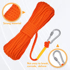 Shappy Hollow Braided Polypropylene Line Rope Heaving Line With Spring Hook For Pool, Life Preserver Ring, Boat Anchor, Multipur