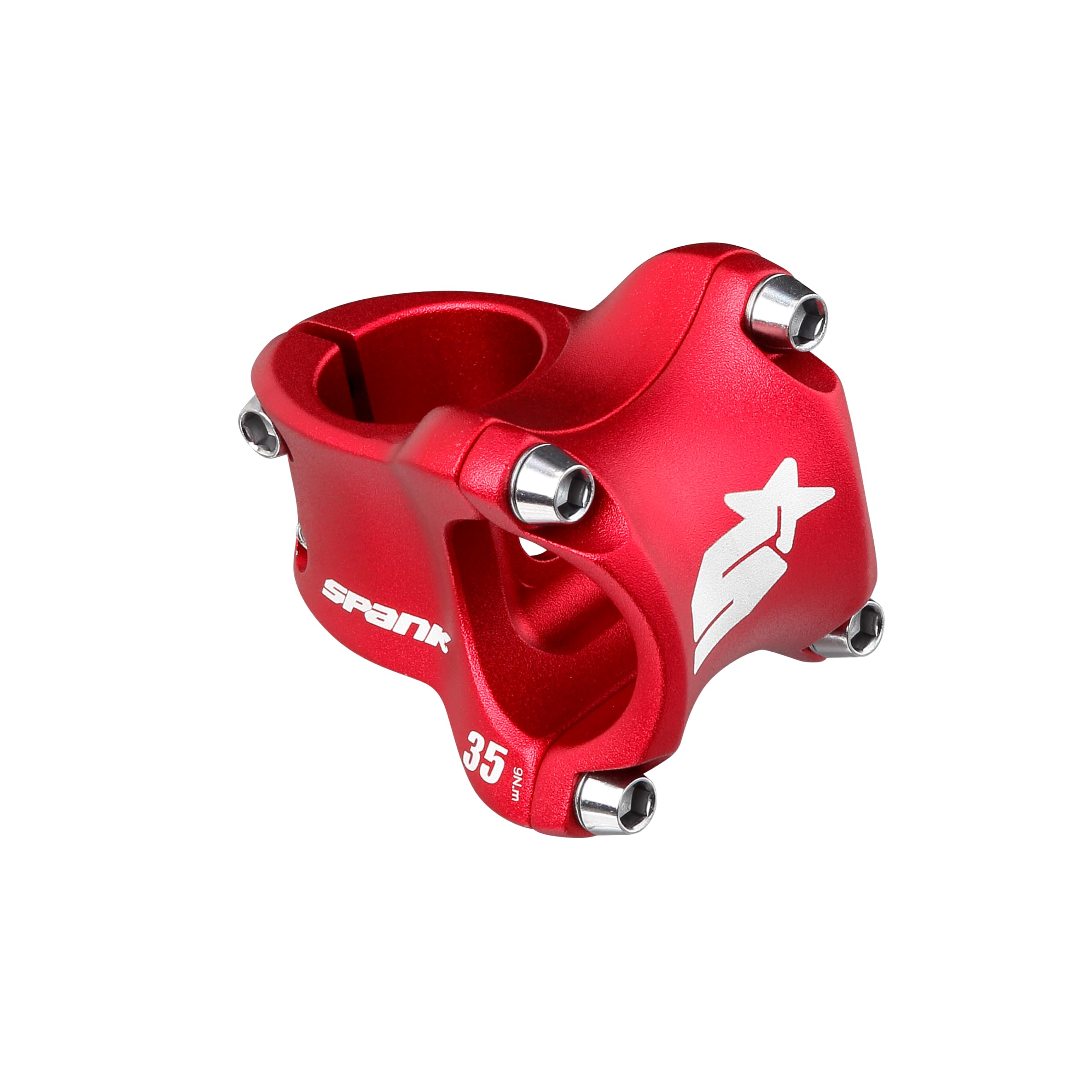 Spank Spike Race 2 Shot-Peen Anodized Mtb Bicycle Stem (Red, 35Mm), Lightweight And Strong Alloy Stem For Mountain Bike, Mountai
