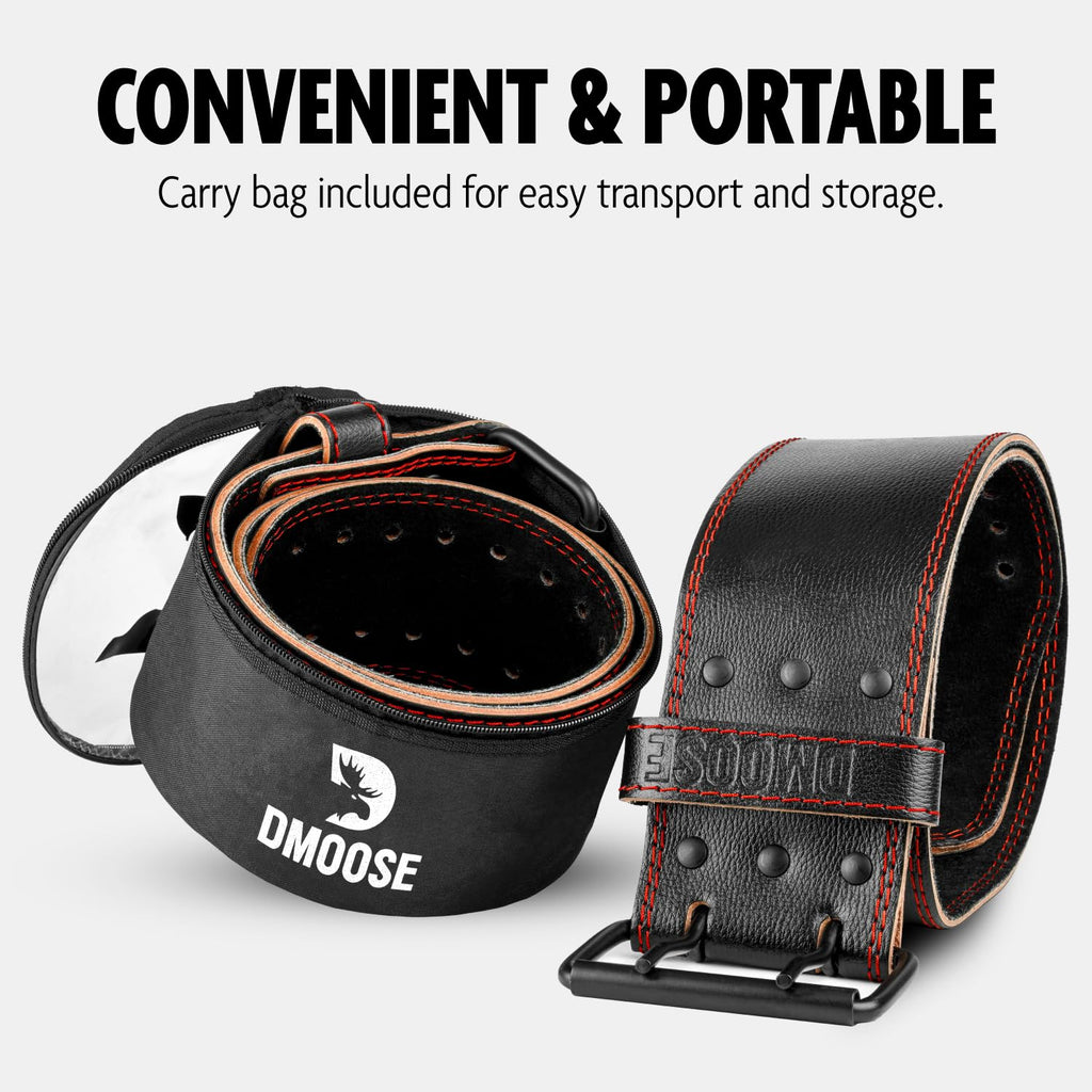 Dmoose Weight Lifting Belt For Men Genuine Leather For Men And Women, 4 Inch Wide, Adjustable Buckle, 5Mm Thick For Weightliftin