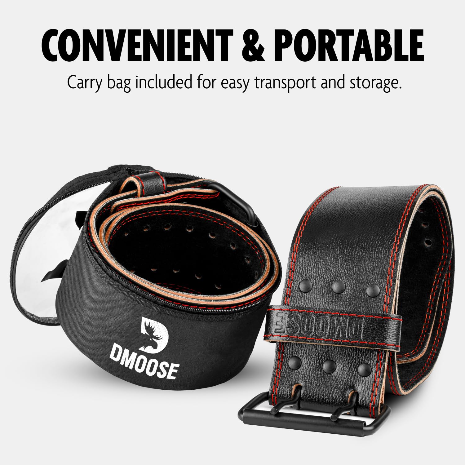 Dmoose Weight Lifting Belt For Men Genuine Leather For Men And Women, 4 Inch Wide, Adjustable Buckle, 5Mm Thick For Weightliftin