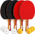 Nibiru Sport Professional Ping Pong Paddles Set Of 4 - Table Tennis Paddles Set Of 4 With 8 Balls And Carry Bag/Storage Case - T