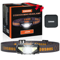 COSOOS Mini LED Headlamp Flashlight with Carrying Case, 1.6oz Lightweight Small Head Lamp Waterproof Running Headlamp, Bright He