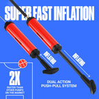 Sportbit Ball Pump With 3 Needles, Nozzle, Extension Hose, Pouch - Great Air Pump For Exercise Sport Balls - Football & Soccer,