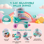 SHDSL Girls Roller Skates 4 Size Adjustable Kids Roller Skates for Girls, Purple Pink Roller Skate for Boys Toddlers, Beginner K