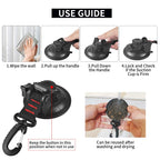 Heavy Duty Suction Cups,2 Pieces With Hooks Upgraded Car Camping Tie Down Suction Cup Camping Tarp Accessory With Viscous Silico
