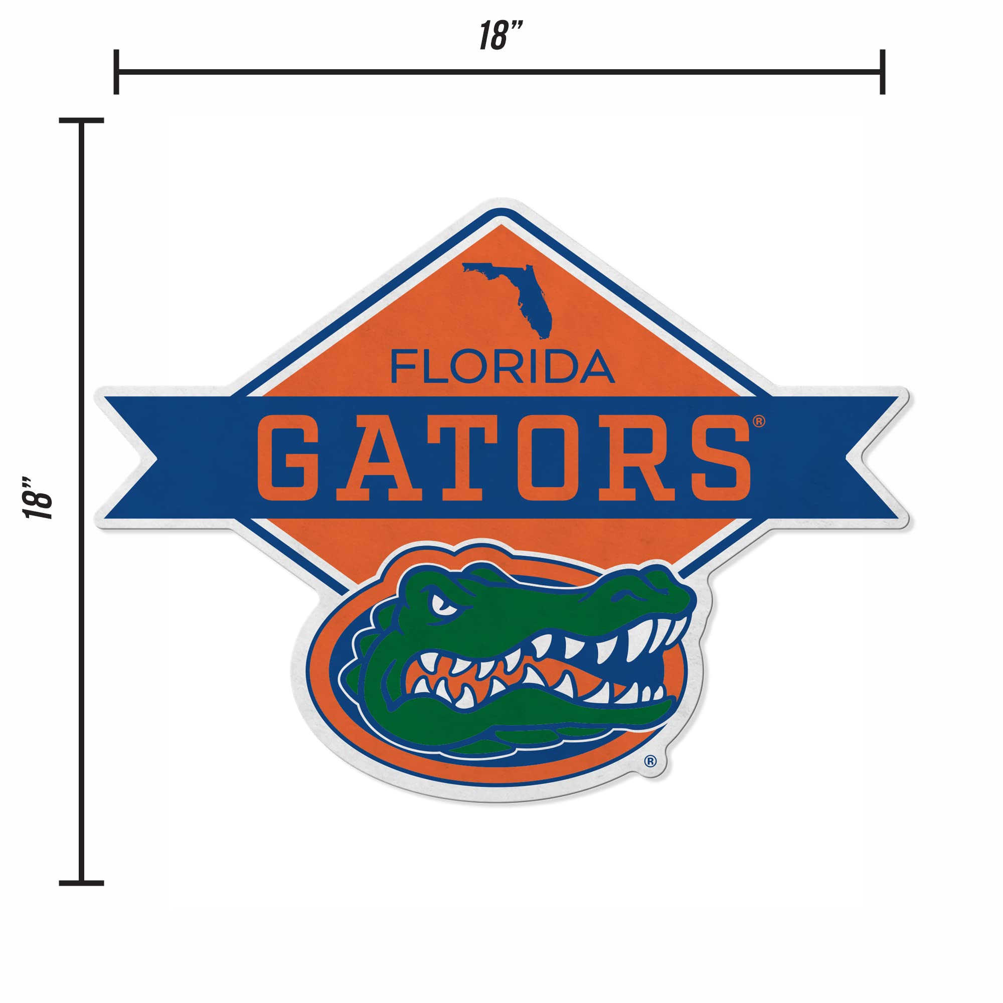 Rico Industries Ncaa Florida Gators Diamond Shape Cut Pennant - Home And Living Room D  Cor - Soft Felt Ez To Hang