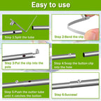 Demissle 16 Pieces Canopy Metal Push Button Spring Clip Stainless Steel Push Button Clips V Shaped Tent Pole Clips Spring Button