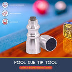 Hilitchi Multifunction Bowtie Snooker Billiard Pool Cue Tip Stick Shaper Repair Tools, 3 In 1 Tool - Shaper, Scuffer, Aerator