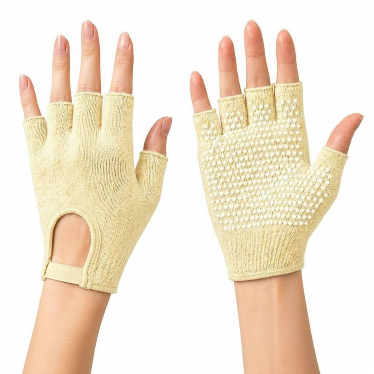 Enakshi Anti Slip Workout Gloves Breathable HalfFinger Workout Gloves Wear Resistant Fitness Gear For Women, Pilates, Yellow|Sp