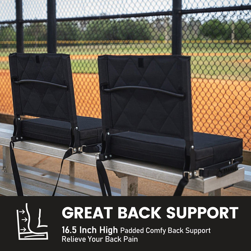 Sheenive Stadium Seats For Bleachers With Back Support, Bleacher Seats With Backs And Cushion Wide, Padded Portable Folding Comf