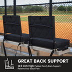 Sheenive Stadium Seats For Bleachers With Back Support, Bleacher Seats With Backs And Cushion Wide, Padded Portable Folding Comf