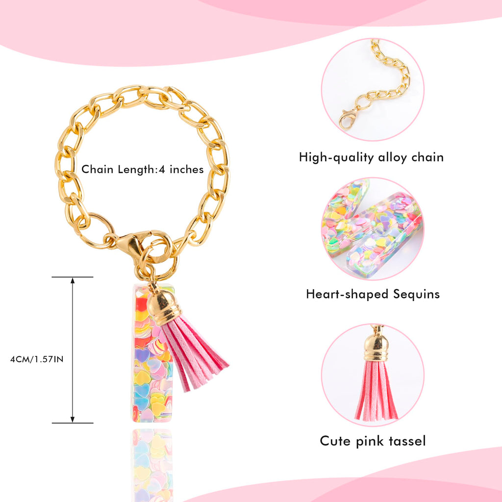 Letter Charm Accessories for Stanley Cup 1 PCS Cute Initial Keychain Handle Charm for Stanley Tumbler for Women Pink Letter I