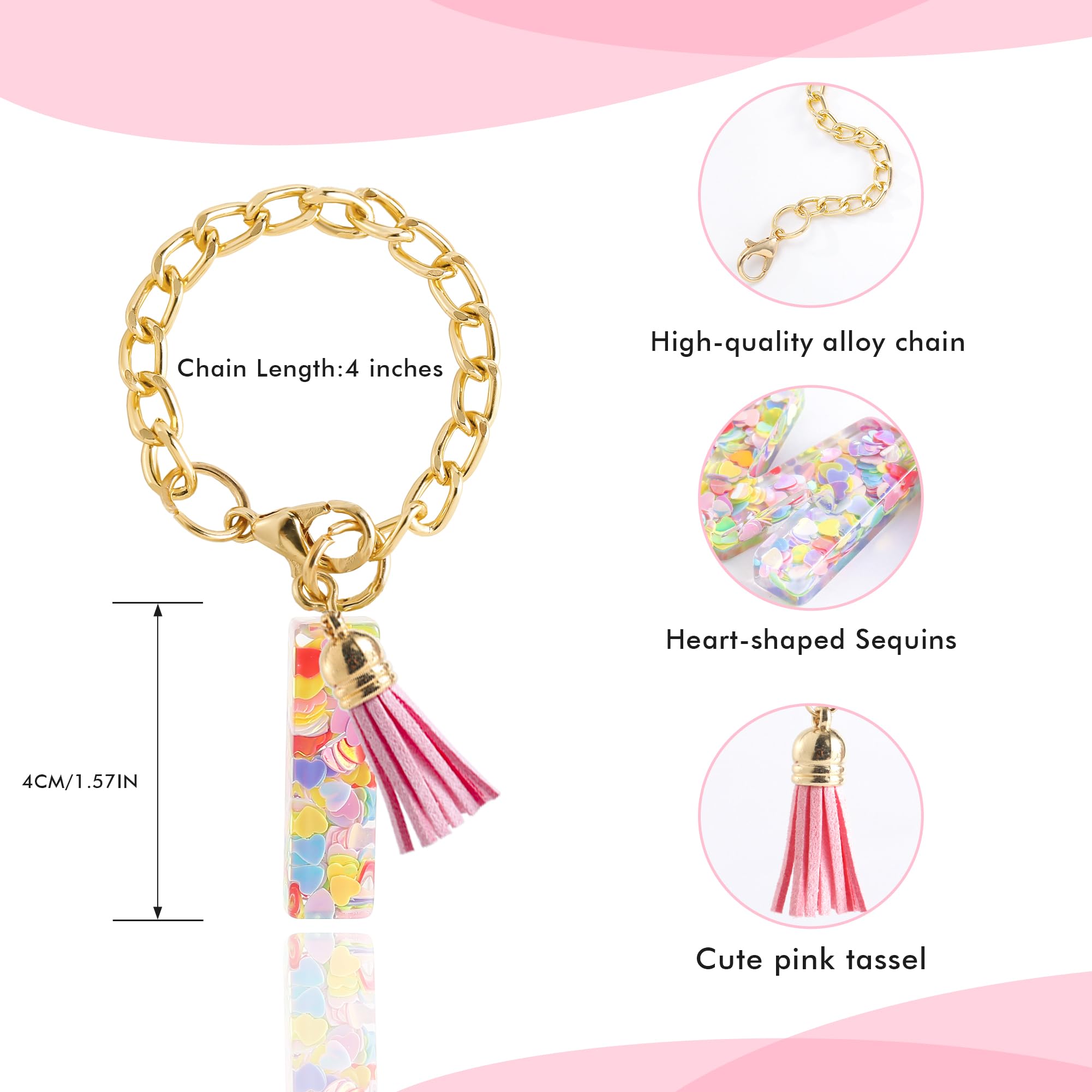 Letter Charm Accessories for Stanley Cup 1 PCS Cute Initial Keychain Handle Charm for Stanley Tumbler for Women Pink Letter I