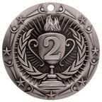Decade Awards' 2Nd Place Silver Medal - Large Metal Award Medals With Stars & Stripes American Flag V Neck Ribbon - Perfect For