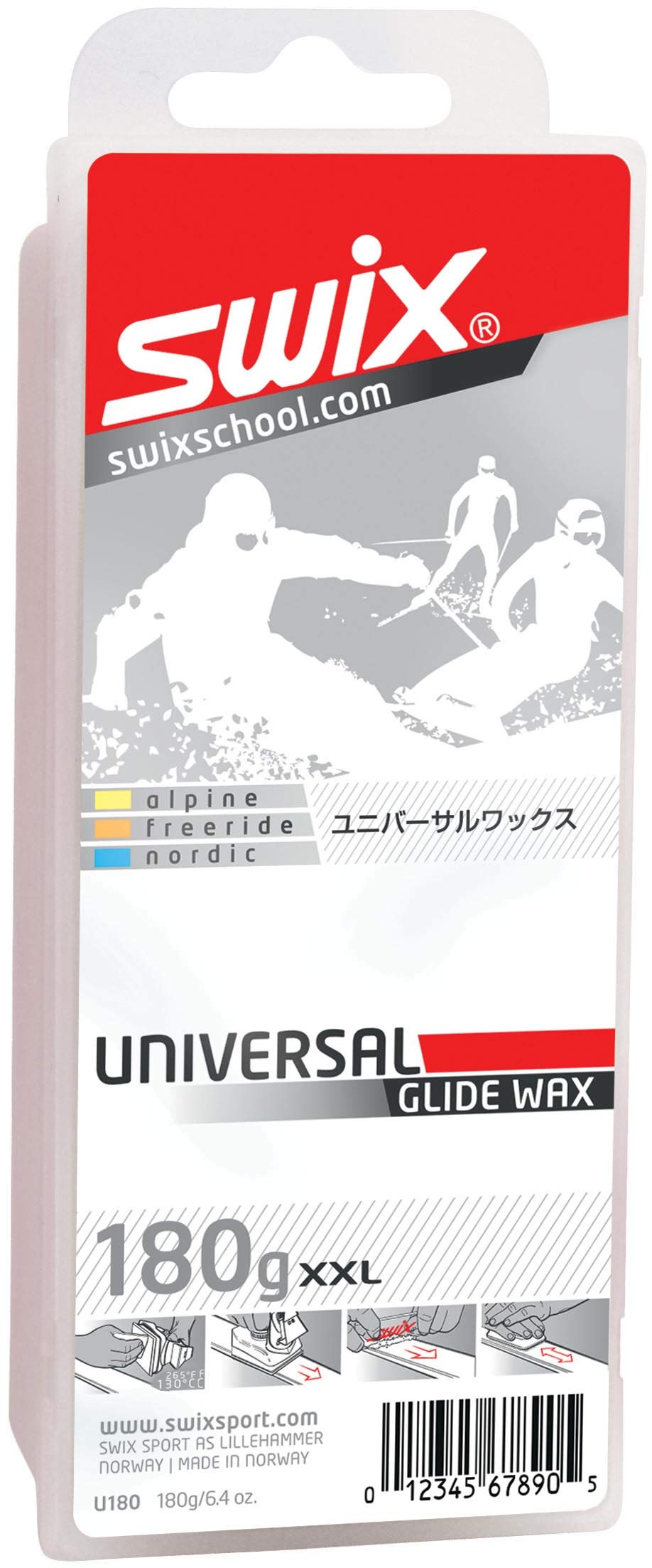 Swix Universal Ski/Snowboard Glide Wax, 180G, One Size (U180)