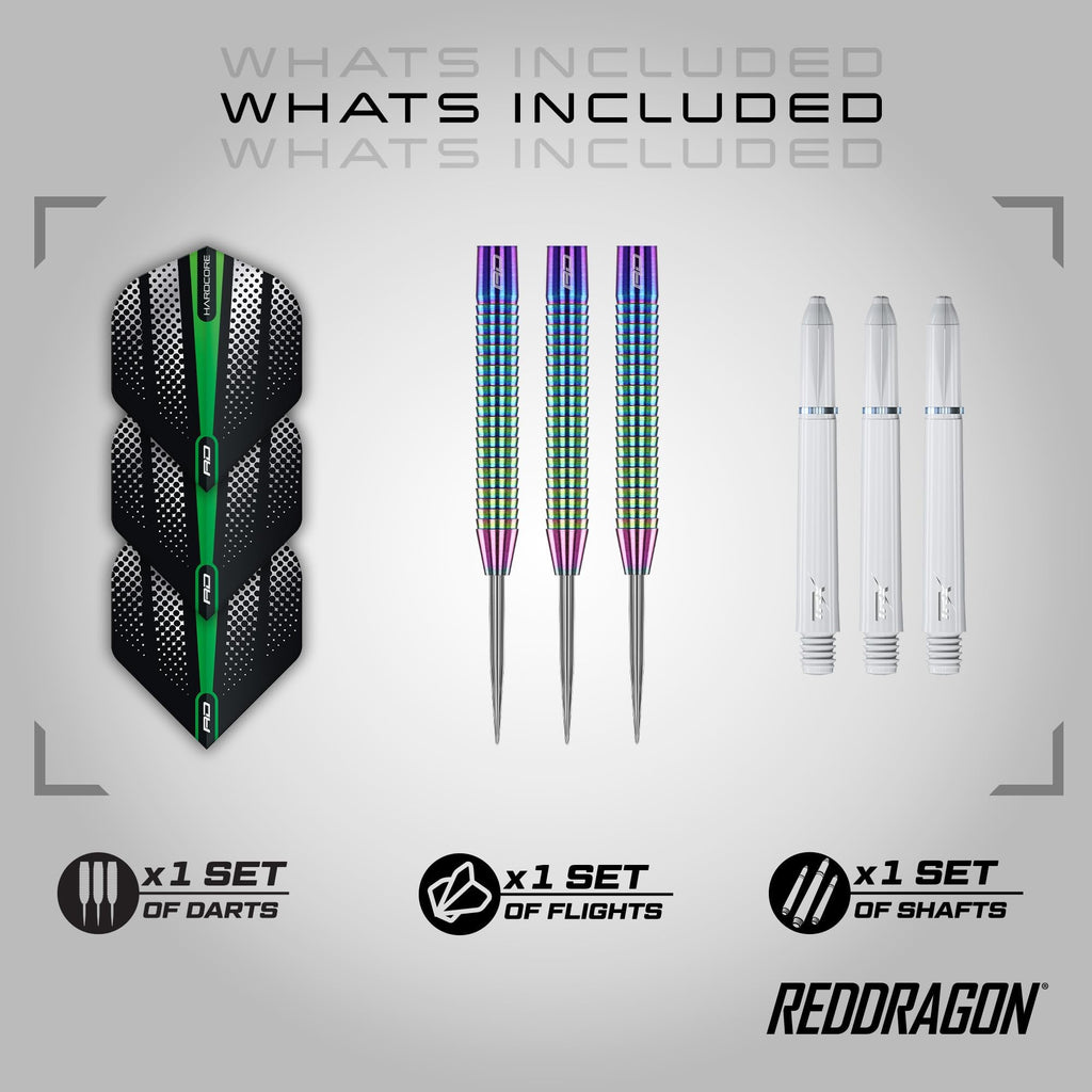 Red Dragon Razor Edge Spectron: 24G - Tungsten Darts Set With Flights And Stems