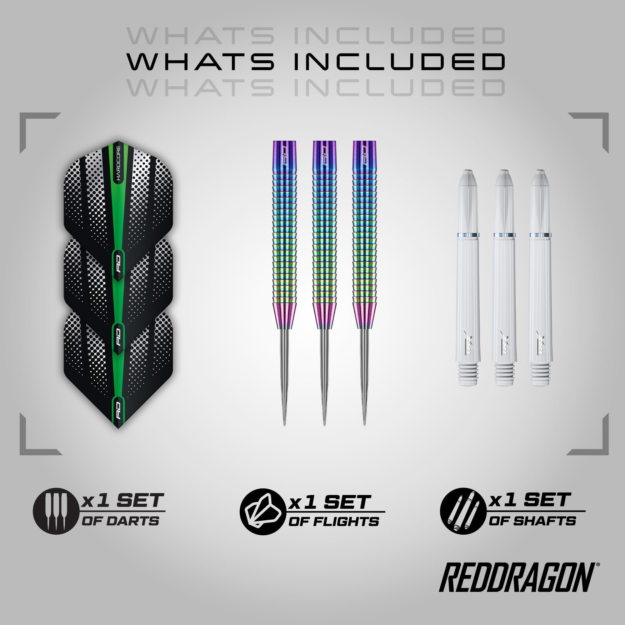 Red Dragon Razor Edge Spectron: 24G - Tungsten Darts Set With Flights And Stems