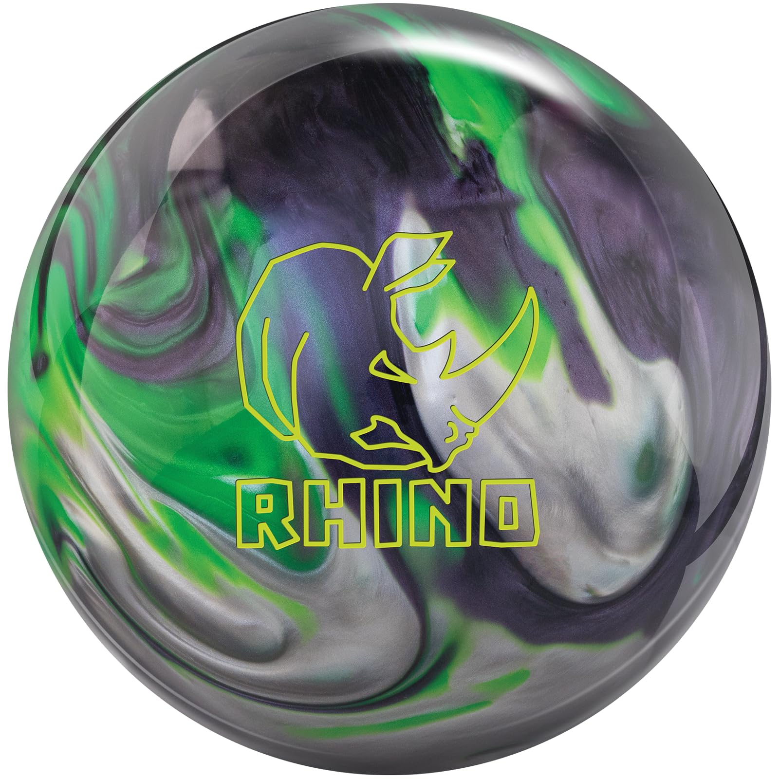 Brunswick Rhino Bowling Ball (Carbon/Lime/Silver, 10lbs)