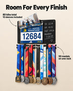 Running Medal Hanger & Bib Display Board with Chalkboard | BLAUBECK Wall Holder
