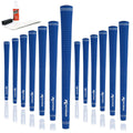 Karma Velour Blue Standard Golf Grip Kit (With 13 Golf Grips, Tape Strips, Solvent, Rubber Shaft Clamp)