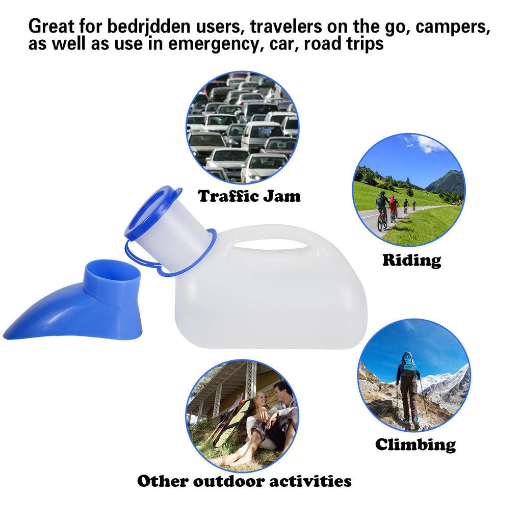 Adeng Unisex Urinal Bottle For Men And Women, Pee Bottle With Lid And Funnel, Travel Urinal Kit For Camping Outdoor, With A Carr