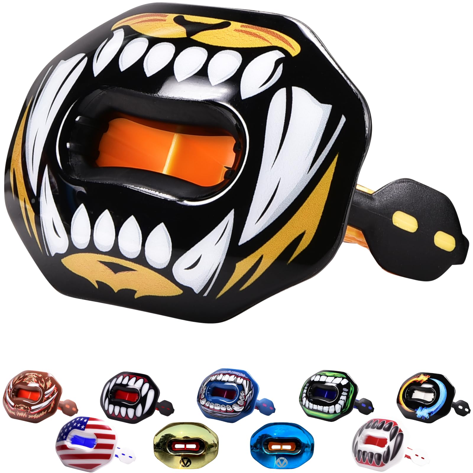 Oral Mart Football Mouth Guard (Tiger Bite) - Lip Guard Mouthpiece - Football Mouthguard Pacifier Protector With Detachable Stra