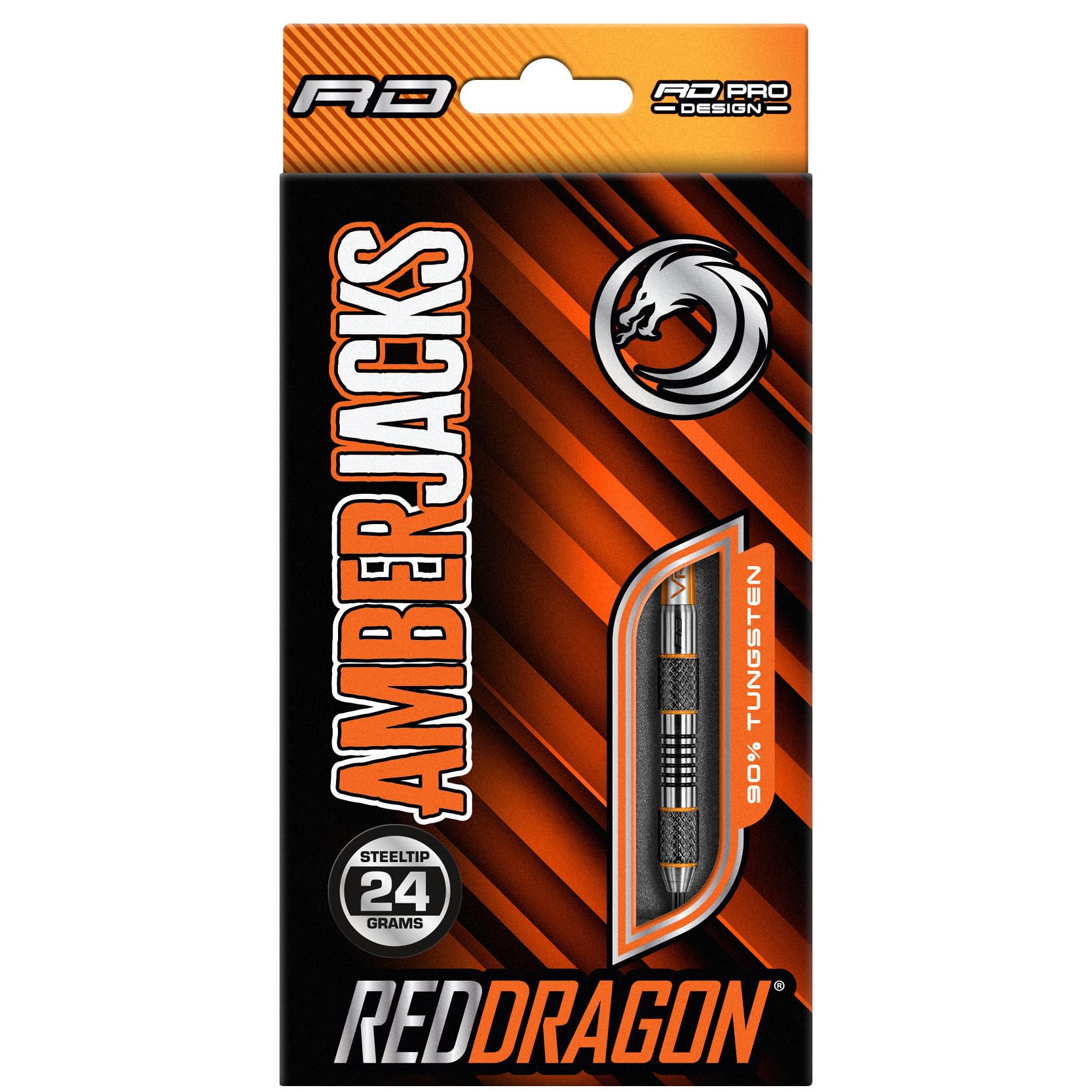 Red Dragon Amberjack 5: 24G Tungsten Darts Set With Flights And Stems