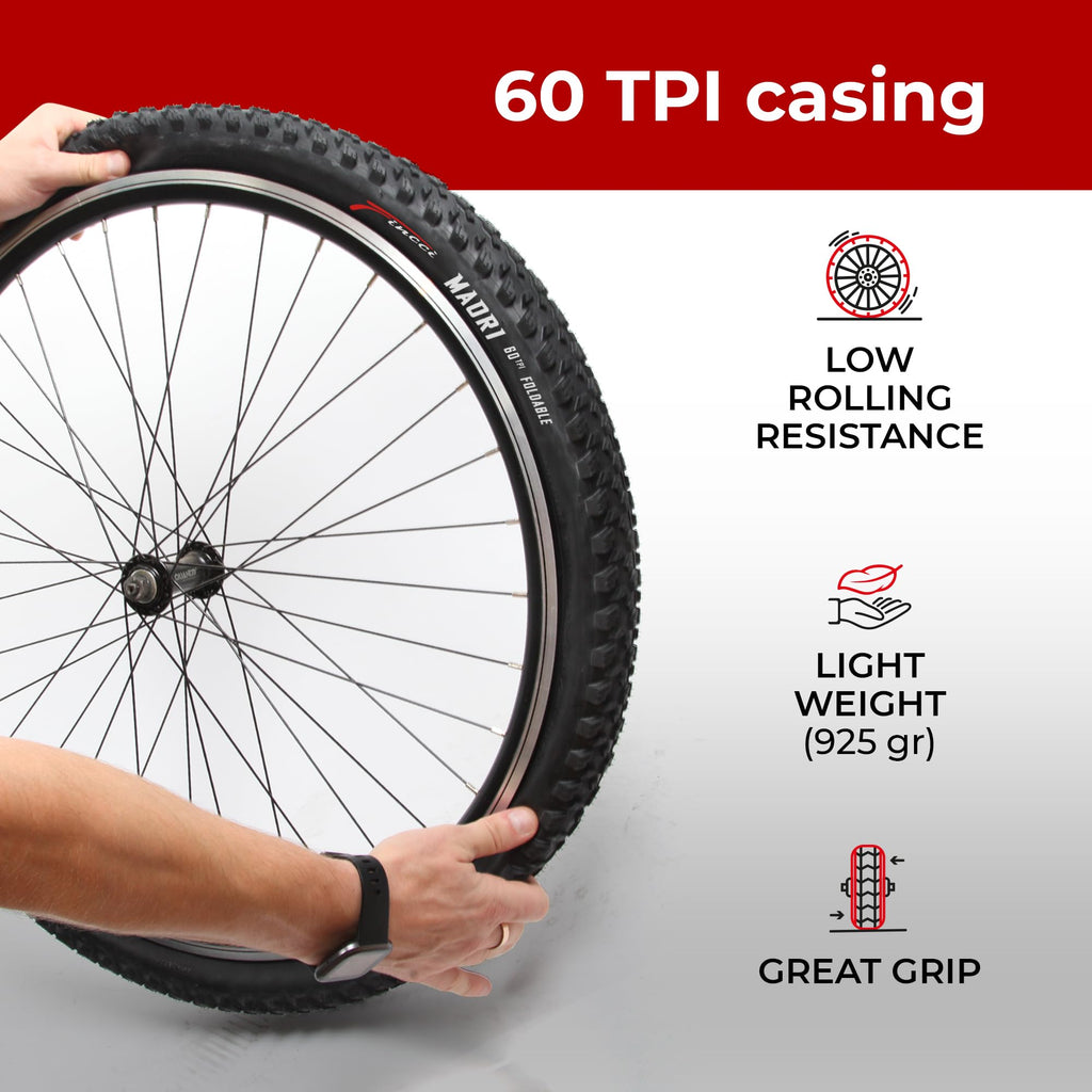 Fincci Pair 29 X 2.25 Inch Bike Tires 57-622 Foldable 60 Tpi With Nylon Protection For Mountain Enduro Gravel Mtb Hybrid Bicycle