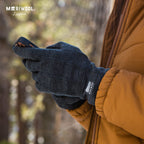 Meriwool Merino Wool Unisex Glove Liners For Use With Touch Screens In Charcoal Grey - Large