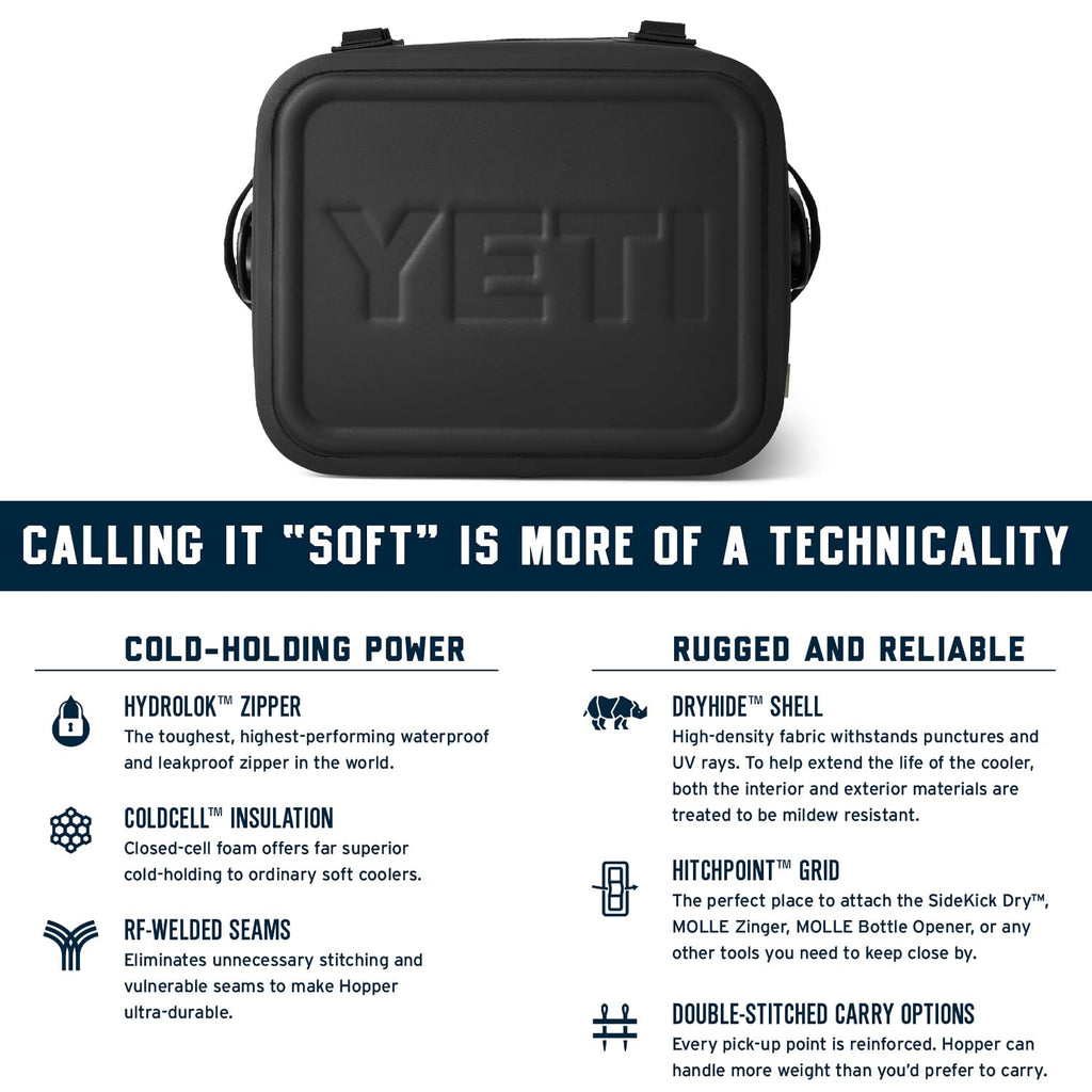 YETI Hopper Flip 12 Portable Cooler, Black