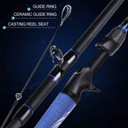 Sougayilang Fishing Reel Rod Combos Fishing Poles With Baitcasting Reel For Travel Freshwater-1.8M/5.9Ft With Left Handed Fishin