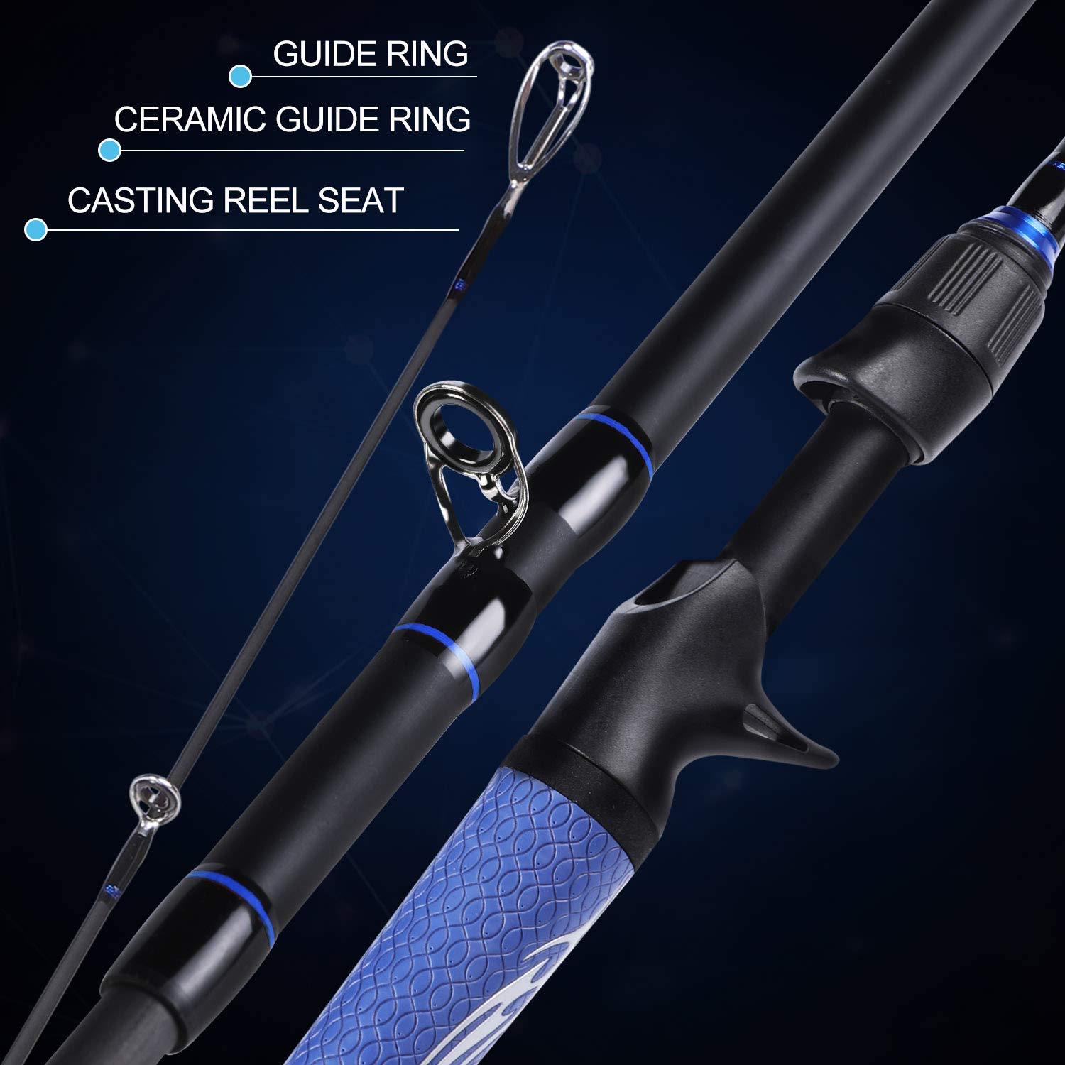 Sougayilang Fishing Reel Rod Combos Fishing Poles With Baitcasting Reel For Travel Freshwater-1.8M/5.9Ft With Left Handed Fishin