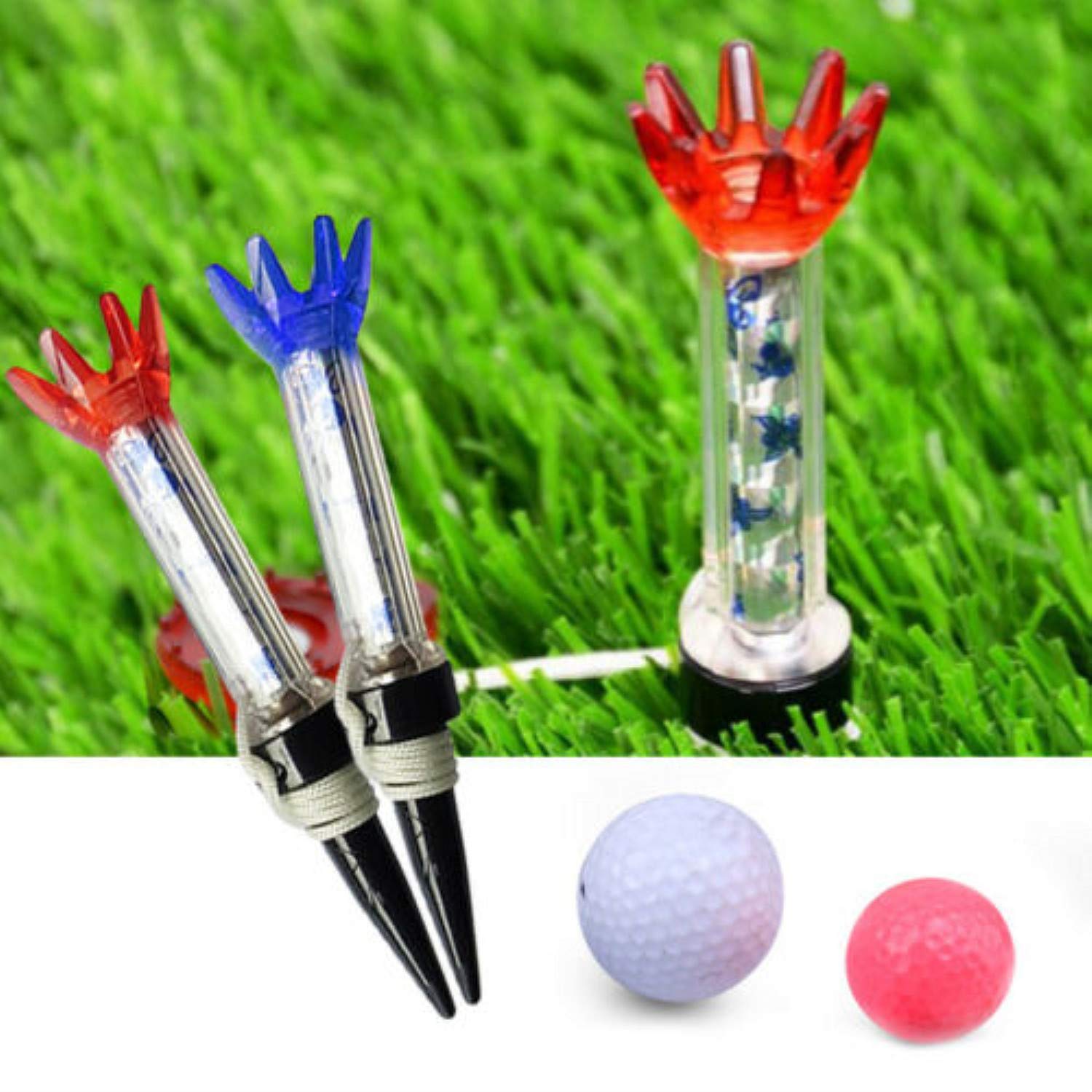 Veasaers Golf Tees Unbreakable Plastic Magnetic 80 Mm Long Bulk Reusable 8 Pack Blue Red Flexible Magnet Tee Lift Step For Men W