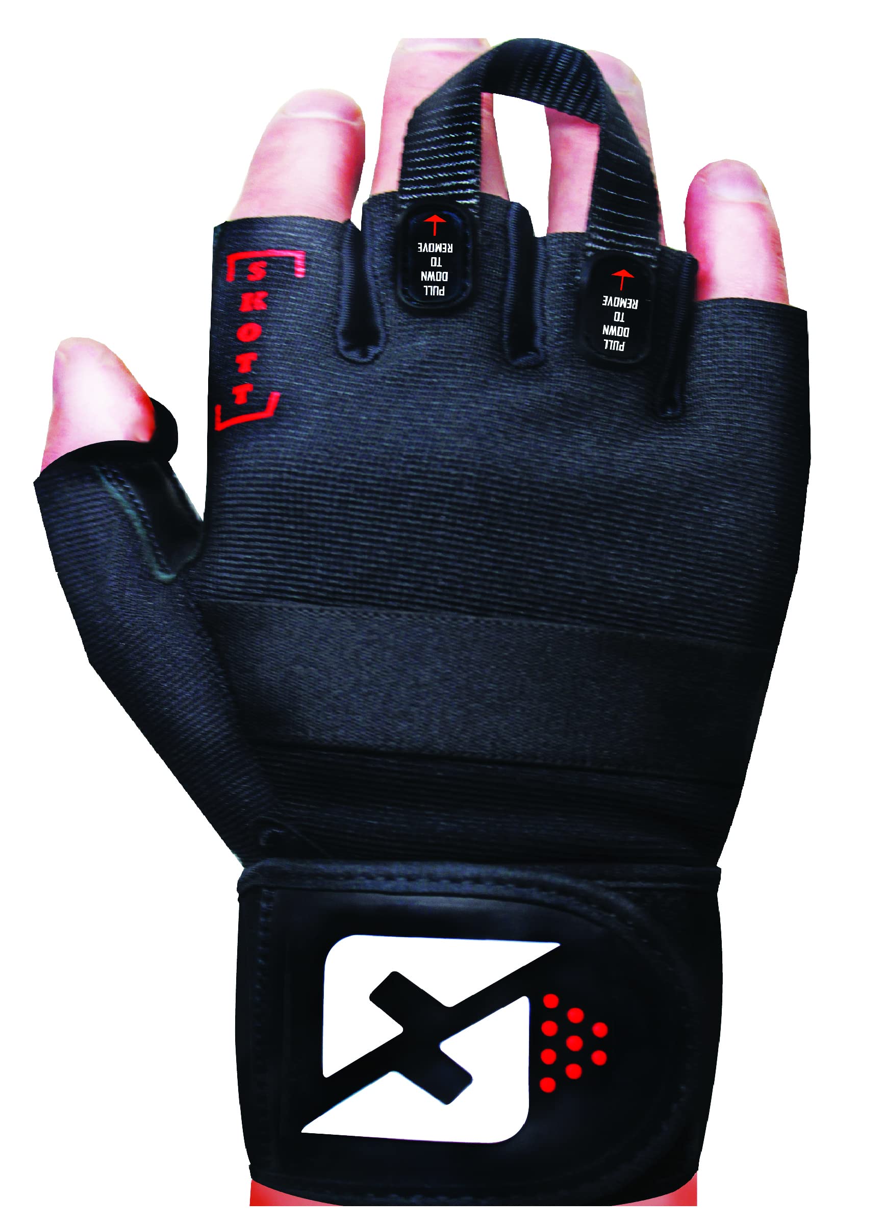 Skott 2019 Evo 2 Weightlifting Gloves With Integrated Wrist Wrap Support-Double Stitching For Extra Durability-Get Ripped With T
