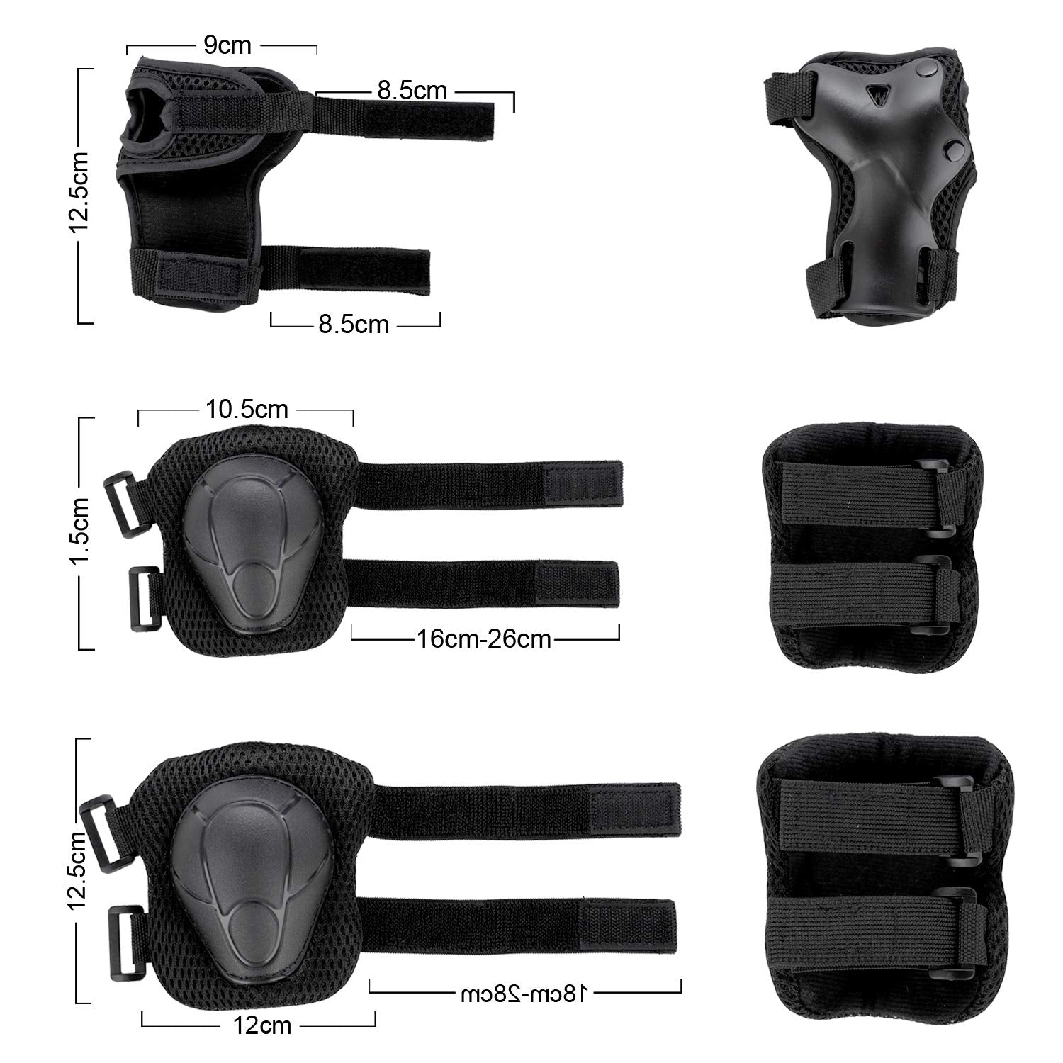 WayEee Kids Bike Helmet Set Skateboard Knee Pads, Helmet Pad Set Protective Gear Set, Adjustable for Girls Kids 3-10 Helmet Elbo