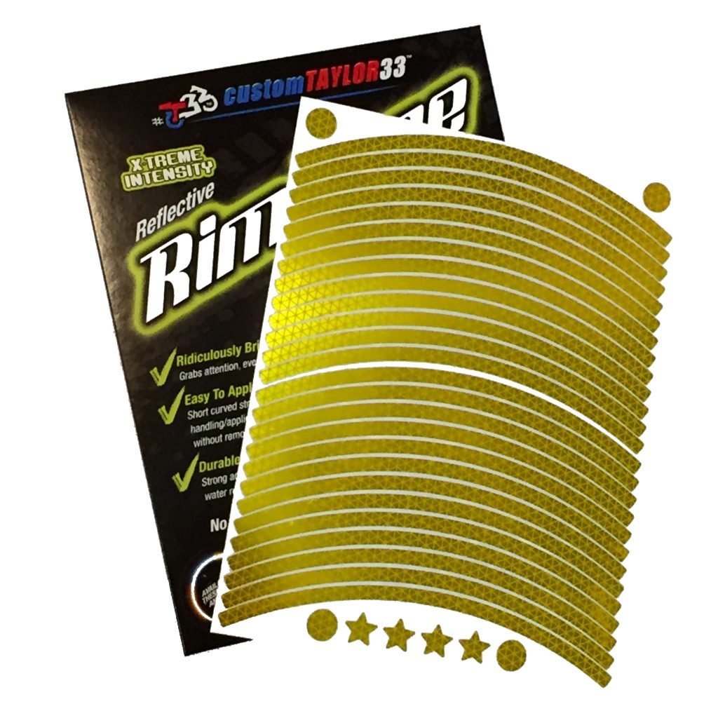 Customtaylor33 (All Vehicles Yellow/Gold High Intensity Grade Reflective Copyrighted Safety Rim Tapes (Must Select Your Rim Size