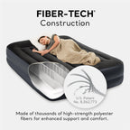 Intex Raised Airbed Mattress With Built-In Pump, Dura-Beam Plus Pillow, Twin - Portable Inflatable Luxury Blow-Up Bed For Adults