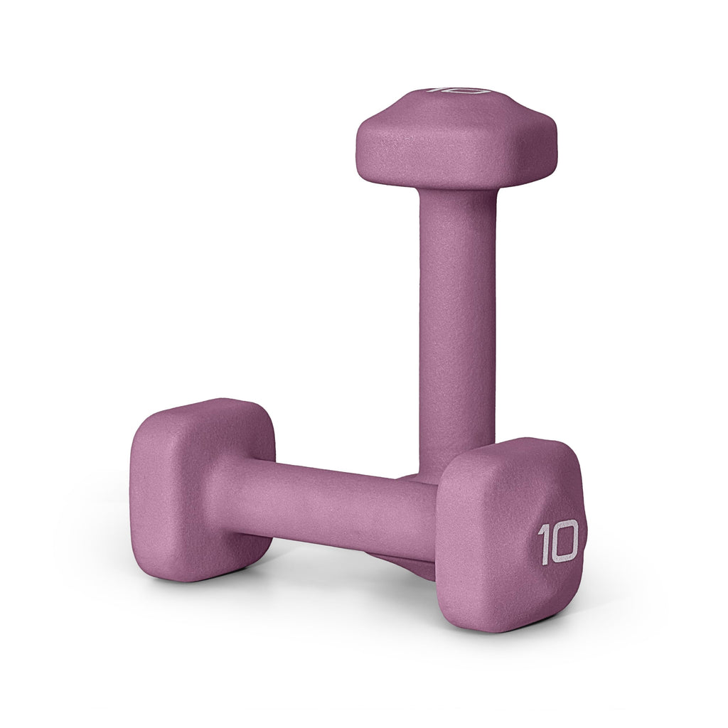 Tone Fitness 10 lb Neoprene Dumbbell Pair for Home Workouts - Non-Slip Design - Purple