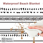 Large Beach Blanket For 1-4 Adults, 78''  86'' Waterproof Sandproof Beach Blankets With 4 Stakes & 4 Corner Pockets, Polyester L