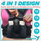 Empower Weighted Vest For Women - Workout Vest - Fixed 8Lbs Or Adjustable 10-12-14-16Lbs - Adds Resistance To Strength Training,