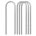 Hikemax Trampoline Wind Stakes 12 Inch for Hind Wind - 6 Pack Heavy duty Ground Anchor Rebar Stakes - Galvanized Steel Tent Stak