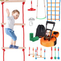 VEVOR Ninja Warrior Obstacle Course for Kids, 1 x 50 ft Weatherproof Slacklines, 500lbs Weight Capacity Monkey Line, Outdoor Pla