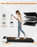 Walking Pad Treadmill Under Desk,Office Home Under Desk,265 Lbs Capacity Compact Mini Treadmill 2.5Hp 2 In 1 Walking Jogging Wit