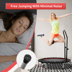 Zenova 40'' Mini Trampoline, Rebounder Trampoline Foldable Trampoline Indoor With Adjustable Bar Fitness Rebounder For Adults
